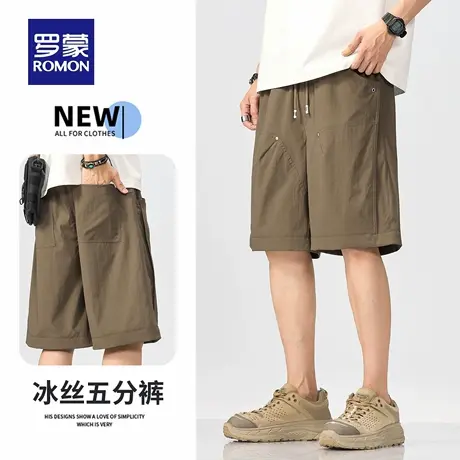 罗蒙夏季冰丝宽松速干男士休闲短裤潮流百搭薄款运动五分裤子N1Z图片