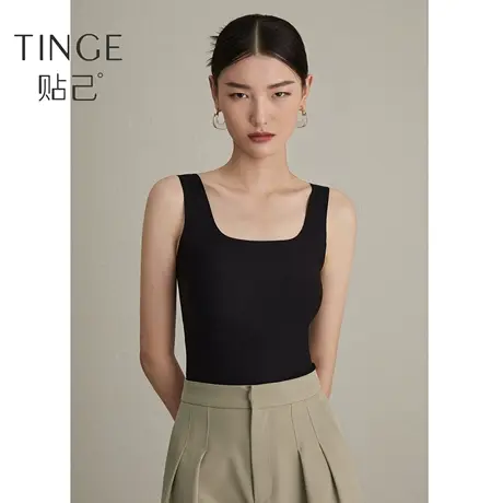 TINGE【拥抱云朵】方领无痕美背吊带背心女带胸垫打底内搭内衣商品大图