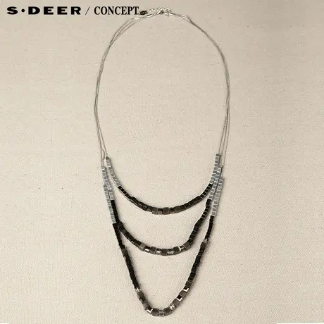 【新品】sdeer圣迪奥专柜正品女装 立体几何吊坠组合项链52843A8图片