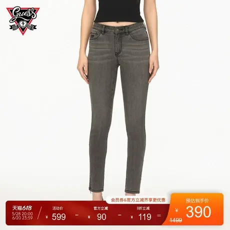【GUESS x YUEQI QI联名系列】女士精致中腰紧身潮酷显瘦牛仔裤商品大图