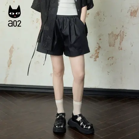 a02【轻奢ET无束】短裤女款夏季薄款休闲裤子女2025新款女直筒裤商品大图