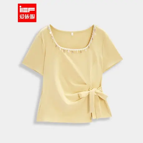IEF/爱依服【微胖】大码女装2025夏季新款韩版设计感通勤百搭上衣图片