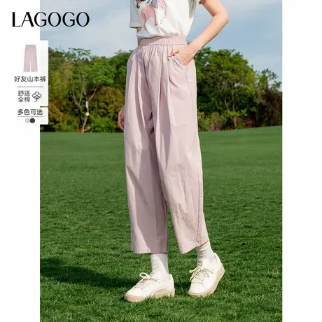LAGOGO轻薄透气纯棉山本休闲裤女拉谷谷2025年夏季新款宽松裤子商品大图