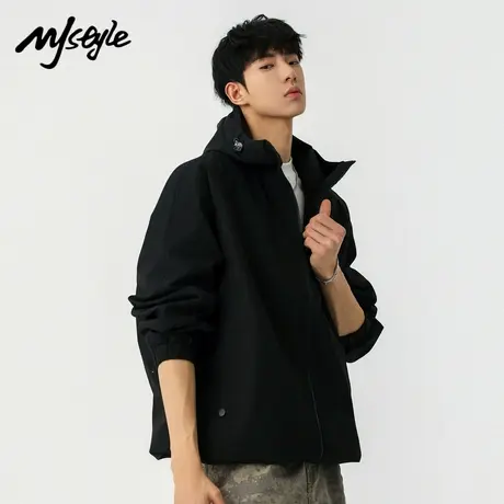 MJ STYLE美式夹克外套男2025新款春秋季户外防风休闲连帽上衣图片