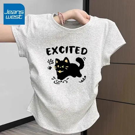 KV真维斯短袖女T恤2025新款爆款夏季薄款透气修身显瘦休闲百搭短T商品大图