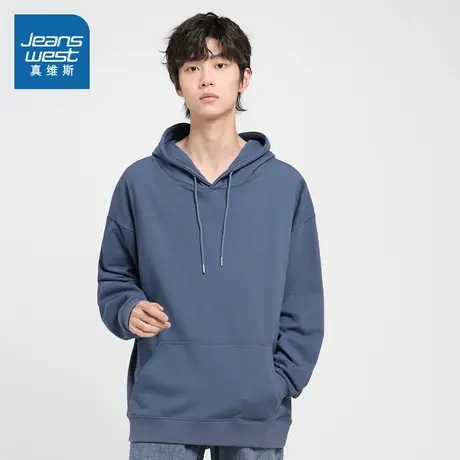 KC真维斯男女同款宽松连帽长袖卫衣 2025秋季新品 男士休闲上衣商品大图