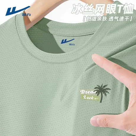 回力男t恤短袖宽松休闲半袖男士夏季新款冰丝速干运动衣男装爸爸D图片