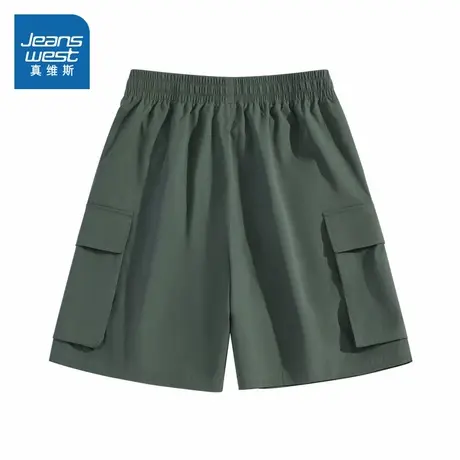 JR真维斯男装短裤2024夏季新款 男款骑兵斜涤时尚宽松薄五分裤商品大图