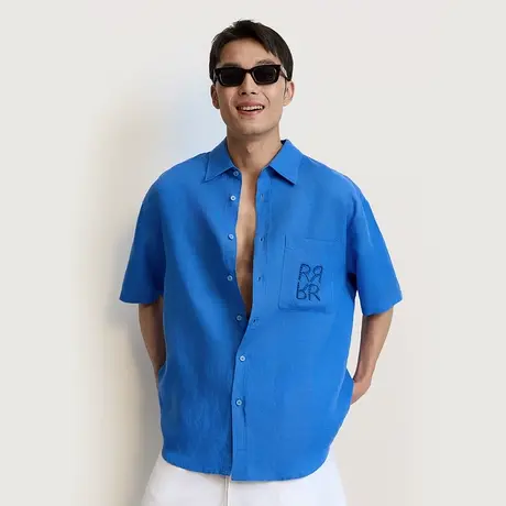 TRENDIANO 天丝麻质肌理纺纱短袖衬衫 1SM2010840商品大图