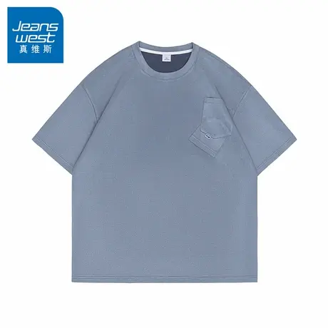 N5真维斯短袖T恤男2025夏季新款美式潮牌夏装男生百搭半袖上衣服t商品大图