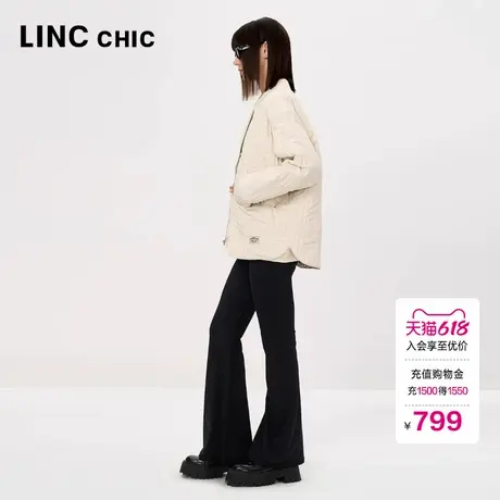 LINC金羽杰羽绒服女款2024新款轻薄中长款绗缝羽绒服女外套2009Y商品大图