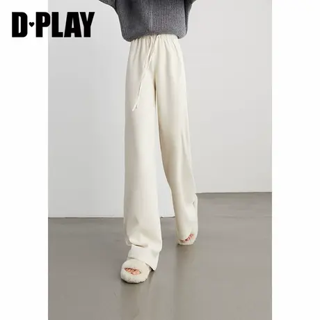 DPLAY【惠品】2025年春季新款白色裤子女加厚直筒运动休闲裤长裤商品大图