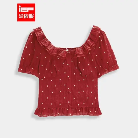 IEF/爱依服【微胖】大码女装2025夏季新款法式甜美淑女显瘦上衣商品大图