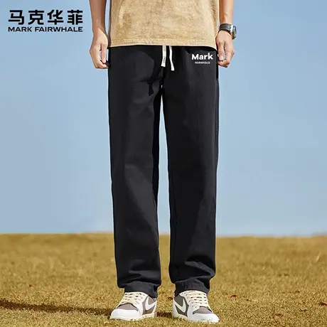 马克华菲纯棉阔腿休闲长裤男夏季薄款2025新款直筒宽松裤子男生X商品大图