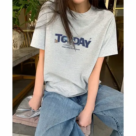 KWV真维斯纯棉短袖t恤女2025新款夏季休闲大码夏日漂亮小上衣图片