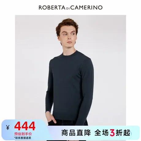 Roberta诺贝达秋冬新品男士长袖圆领时尚商务休闲毛衣羊毛衫男商品大图