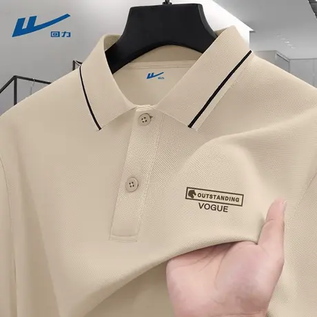回力男士polo衫宽松休闲翻领男生短袖t恤夏季新款收腰质感半袖男D图片