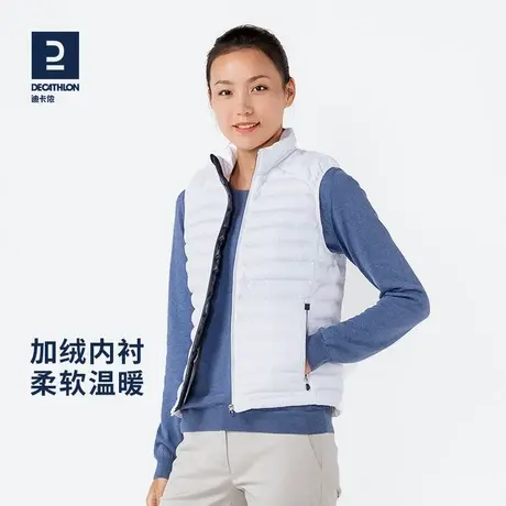 迪卡侬保暖棉马甲女士无袖轻便背心茄克防泼水高尔夫百搭背心SAG2商品大图