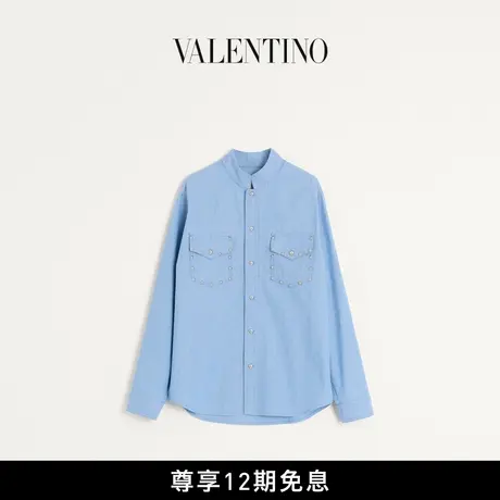 [早秋新品][12期免息]华伦天奴VALENTINO男士镶珠牛仔衬衫图片