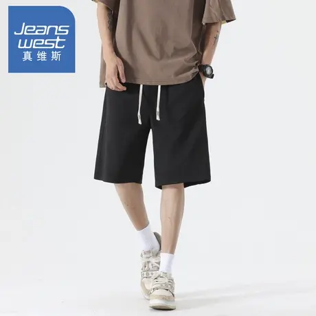 N5真维斯男士休闲短裤2025夏季新款宽松百搭运动透气外穿五分裤子商品大图