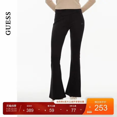 GUESS女士修身收腰显瘦微喇休闲瑜伽裤-W4PB66K2Q45图片