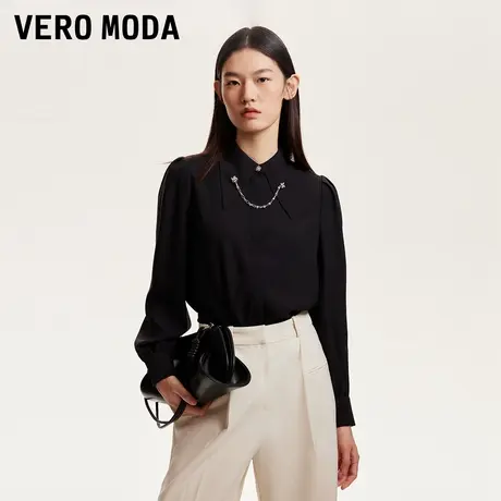 Vero Moda奥莱衬衫女2025夏季新款尖领泡泡袖设计感显瘦百搭通勤商品大图