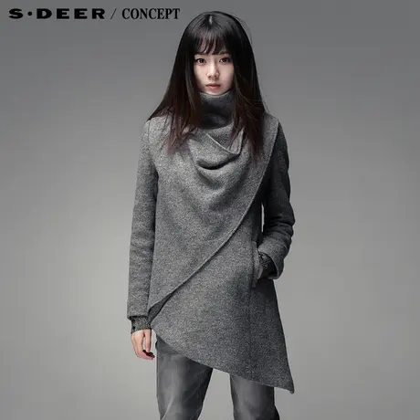 【新品】sdeer圣迪奥 专柜正品 2013新款 女装冬斜襟外套3482206图片