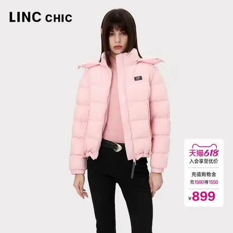 【明星同款】LINC金羽杰羽绒服女款2024新款短款羽绒服女外套Y商品大图