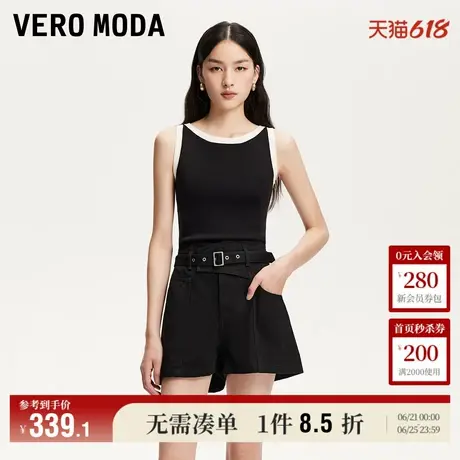 Vero Moda奥莱短裤女2025夏季新款商场同款高腰腰带时尚百搭学院商品大图