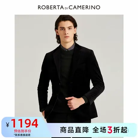 【春季新品】ROBERTA诺贝达商务休闲纯色丝绒西服单西外套男商品大图