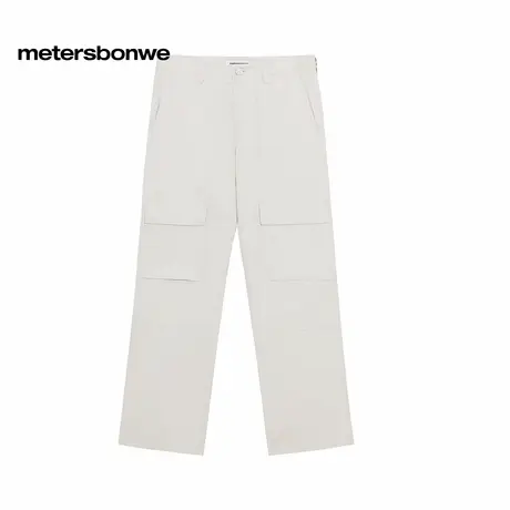 美特斯邦威休闲裤男2025秋季新款休闲几何双袋裤宽松有型纯色长裤图片