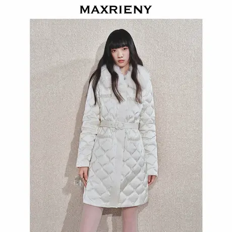 【时髦暖冬-商场同款】MAXRIENY千金小香风收腰羽绒服中长款24冬商品大图