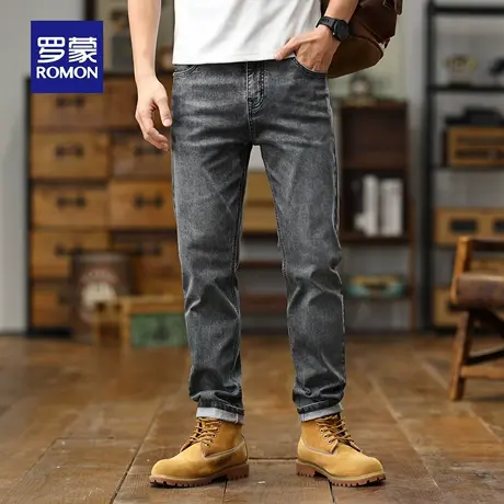 罗蒙复古美式牛仔裤夏季薄款休闲弹力长裤宽松小脚男款直筒裤N3Z图片