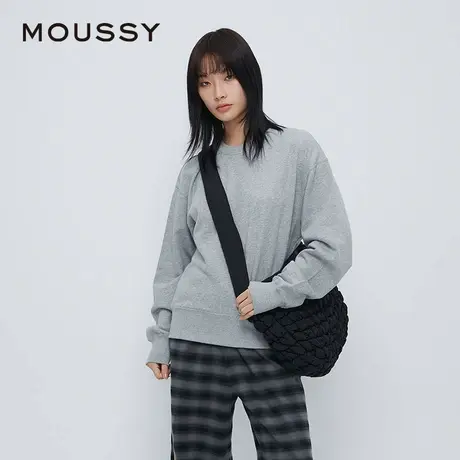 MOUSSY 夏季新品休闲风做脏开裂印花圆领卫衣女028HAA90-2851图片