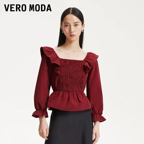 Vero Moda上衣女2025夏季新商场同款甜美优雅方领气质325130003商品大图