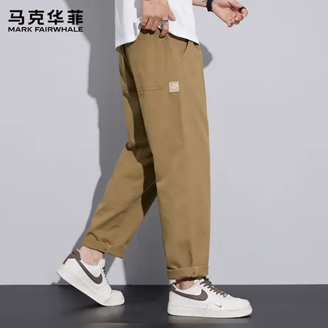 马克华菲夏季男士纯棉工装裤2025新款潮流直筒裤美式休闲裤子男X商品大图