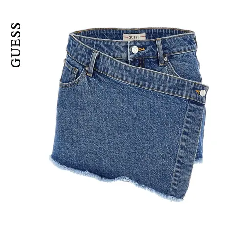 GUESS女士美式辣妹围裹式剪边牛仔裤裙-W4GD0RD4TN0商品大图