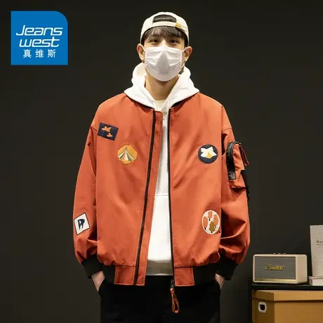 KZ真维斯春秋季夹克外套棒球服男士痞帅美式2025新款秋季外穿潮牌商品大图