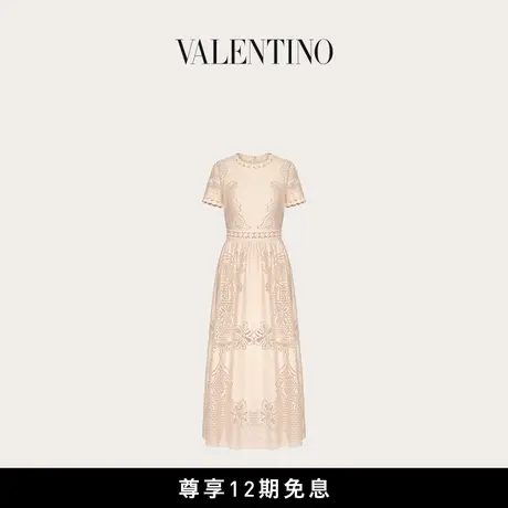 【新品】华伦天奴VALENTINO女士 VALENTINO 棉质花纹迷笛长裙商品大图