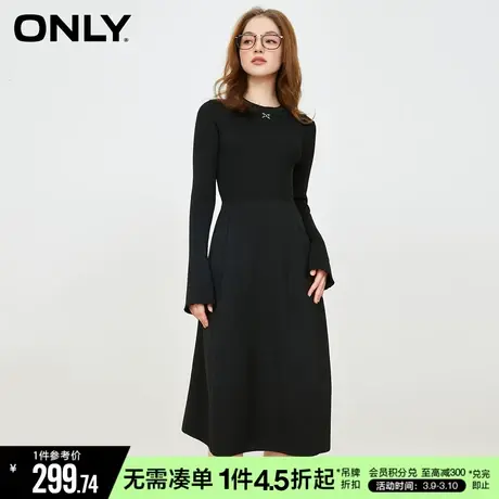 ONLY时尚潮流显瘦A字中长款针织连衣裙女|123146019商品大图