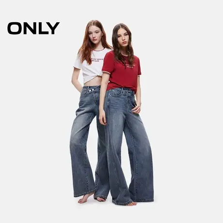ONLY奥莱2025夏季新款时尚个性高腰宽松直筒长裤牛仔裤女商品大图