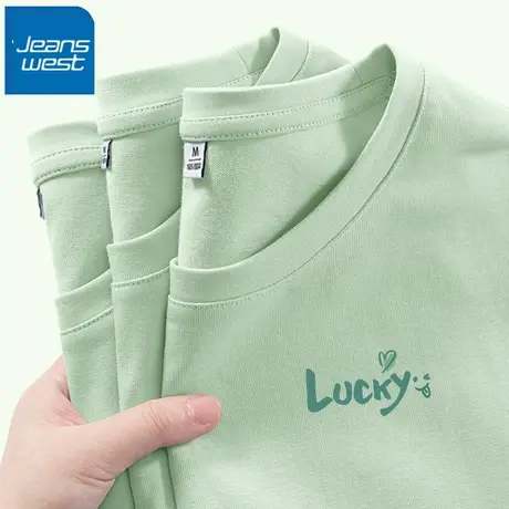 KV真维斯短袖t恤女夏季2025新款简约设计感小众纯棉宽松大码体恤图片