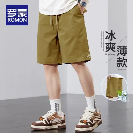 罗蒙男士休闲短款夏季薄款2025新款男潮牌时尚运动中裤五分裤男款图片