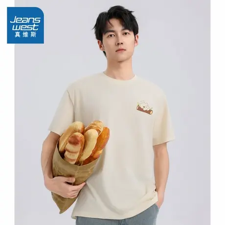 TM真维斯男女同款2025夏季新款 可爱印花图案宽松百搭情侣短袖T恤图片