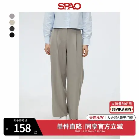 SPAO韩国同款2025年夏季新品女士气质时尚直筒休闲裤SPTAF23W01商品大图