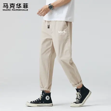 马克华菲美式潮牌休闲裤男款夏季薄款宽松直筒裤男士九分长裤子X图片