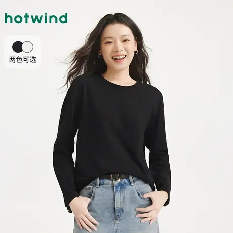 热风2025年秋季新款女士质感长袖T恤图片