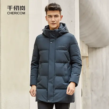 千仞岗秋冬男士中长款连帽加厚羽绒服男外套Y279622YⅠ图片