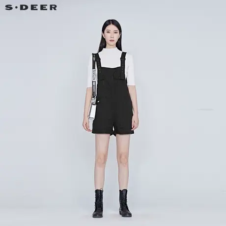 sdeer圣迪奥夏季青秋学院休闲卷边口袋背带裤女S20280907🏎商品大图