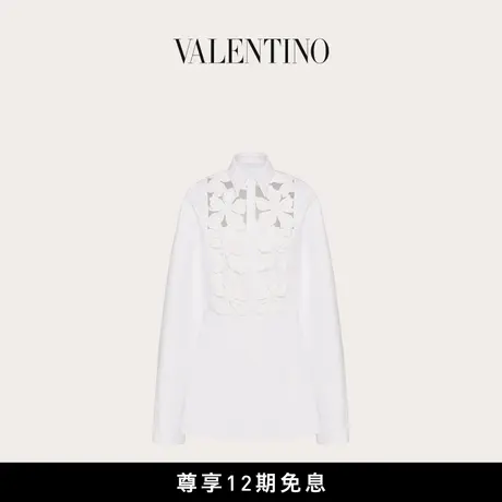 【新品】华伦天奴VALENTINO女士棉质府绸立体堆花工艺短款连衣裙图片